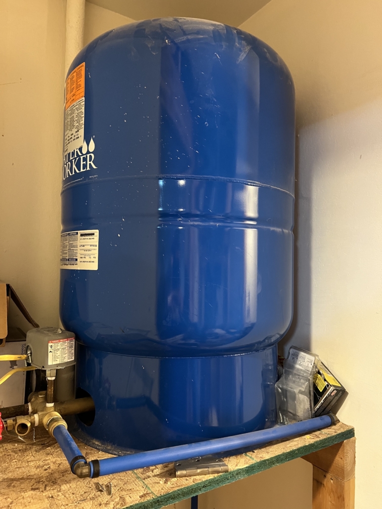 Picture of a pressure tank on a well system